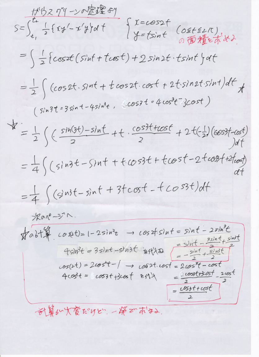 ガウスグリーンの定理 Geogebra