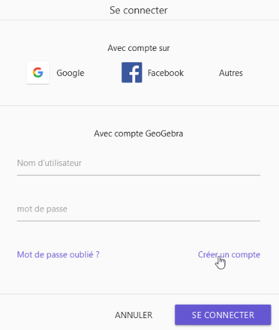 En cliquant sur "Se connecter", vous pouvez vous créer un compte.