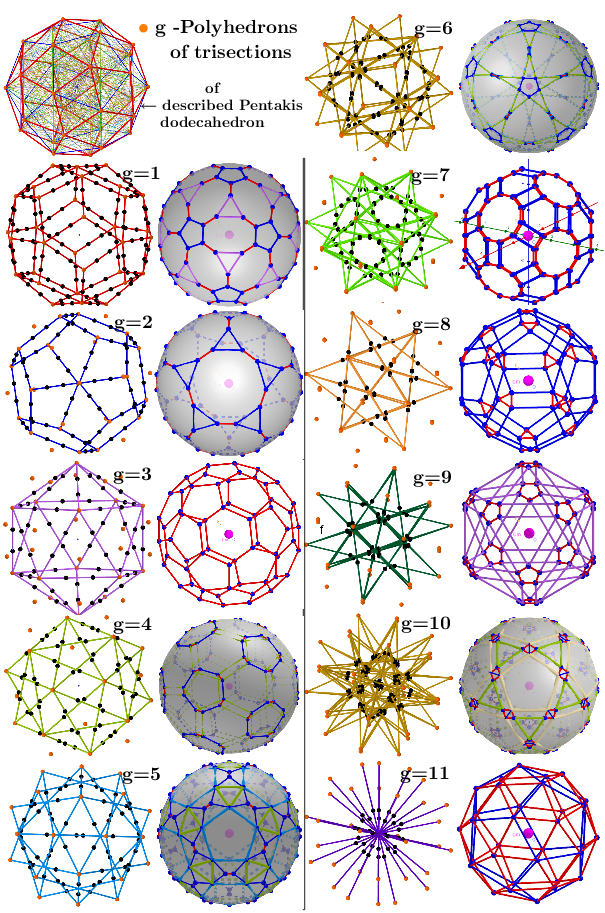 Serie of polyhedra obtained by trisection from described Pentakis dodecahedron