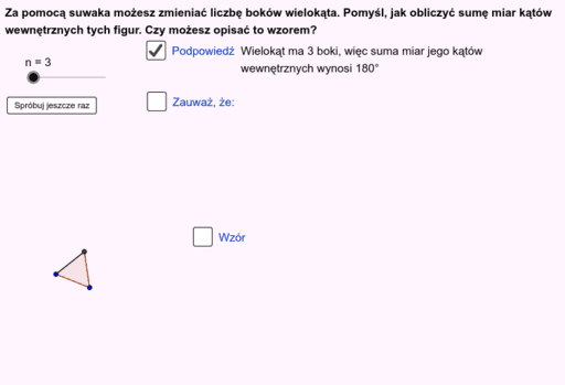 Suma Miar Kątów W Równoległoboku Suma miar kątów w wielokącie, autor: Anna Szwancyber – GeoGebra