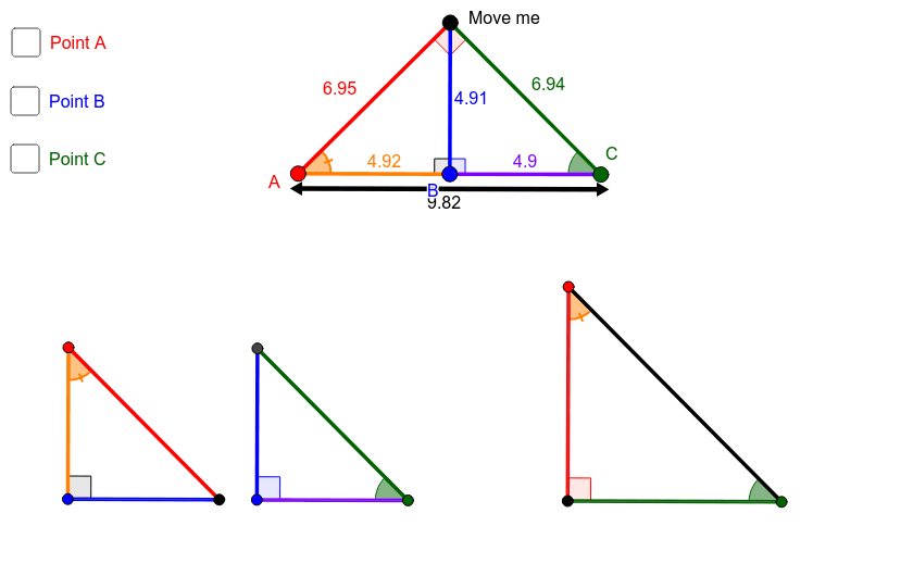 Geometric Mean In Right Triangles GeoGebra