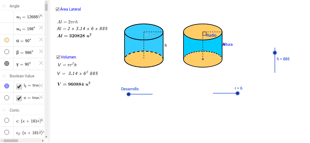 Net (Surface Area of a Cylinder) GeoGebra
