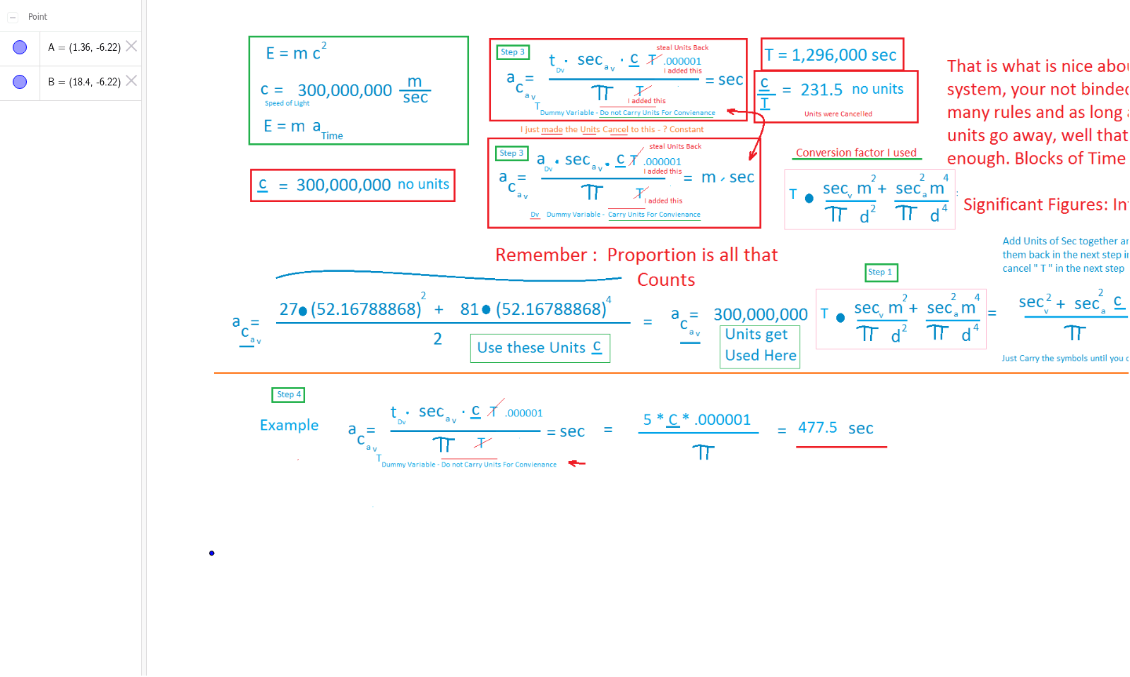 Speed of Light Constant Time GeoGebra