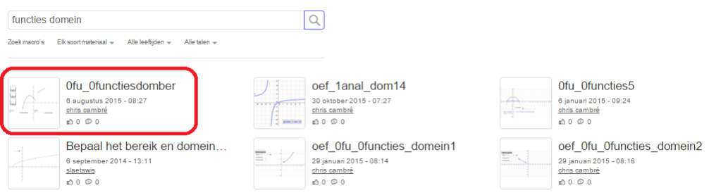 Resultaat van het zoeken