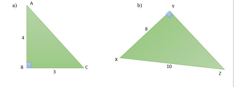 Gunakan dalil Pythagoras untuk menghitung panjang yang belum diketahui!