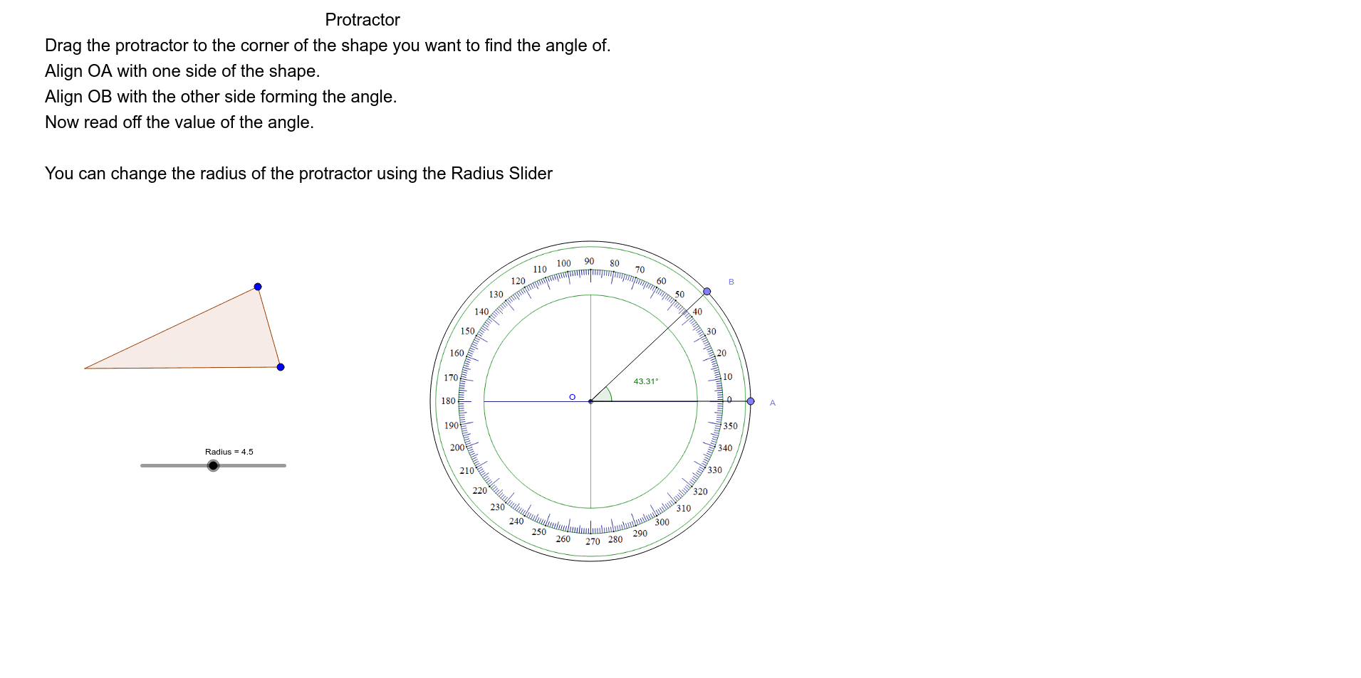 Virtual Protractor GeoGebra