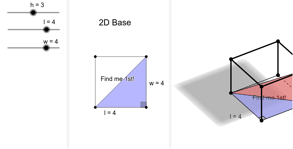 Diagonal of a Prism GeoGebra