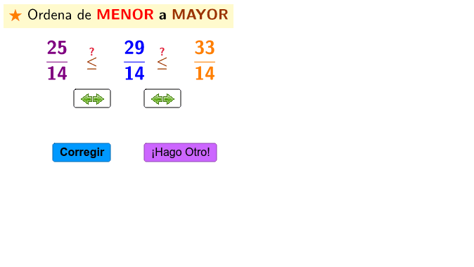 Ordenando fracciones