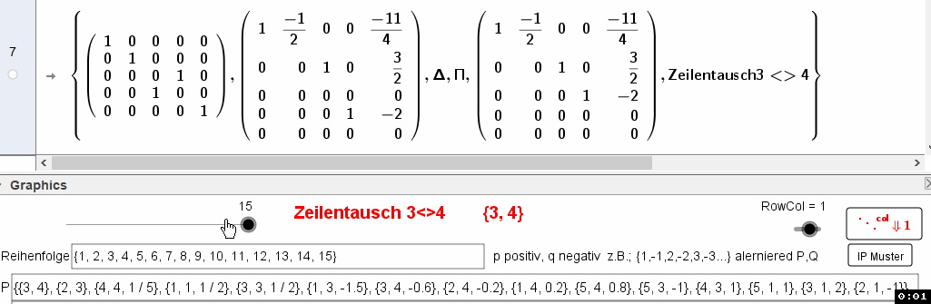Example Ax=b -> (A,b) -> RRef