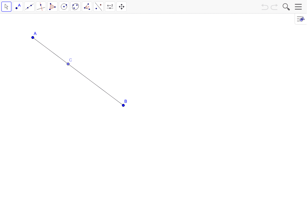 Construct a line perpendicular to AB at point C.