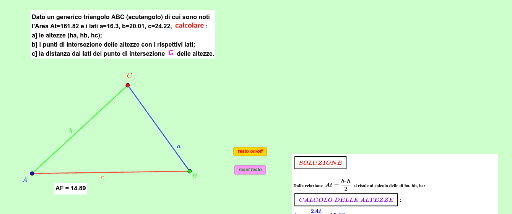 Punto Di Intersezione Delle Altezze Di Un Triangolo del triangolo calcolare la distanza dei punti di intersezione delle