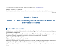 Teoría - 9 - demostración por inducción de la forma de derivadas enésimas.pdf