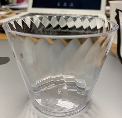 Your task: Create a virtual model of this cup below. Refer to the "Measure a Radius Accurately" page to help you measure the radius of the top and bottom of this cup.