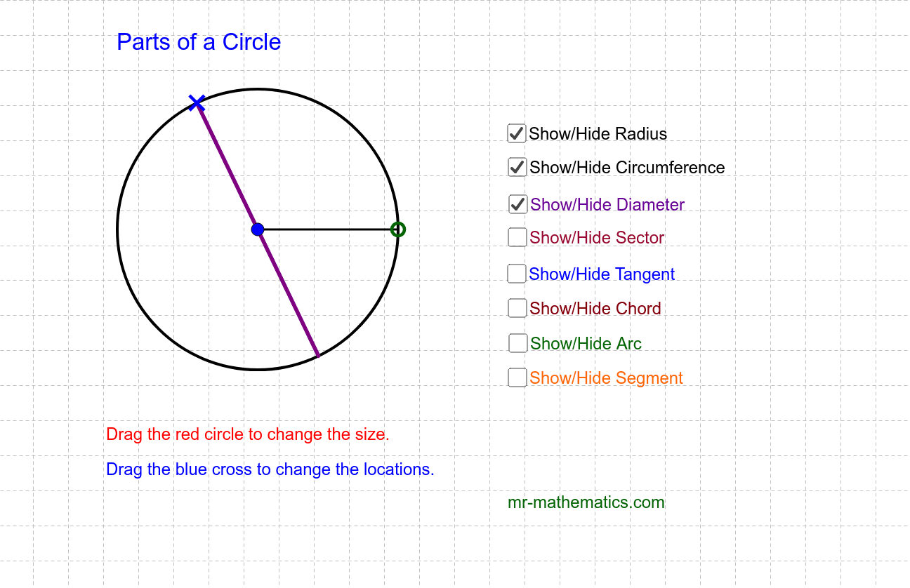 Parts of a Circle – GeoGebra With Regard To Parts Of A Circle Worksheet