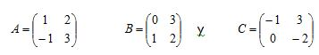 [size=100]Calcular:

a)   ﻿A + B - C

b)   ﻿A - 2B + 3C[/size]