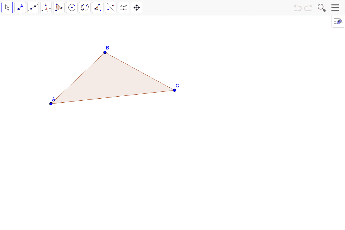 4) Find the center of gravity of the triangle.