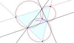 三角形に内接する三角形と外接する三角形の作図 Geogebra