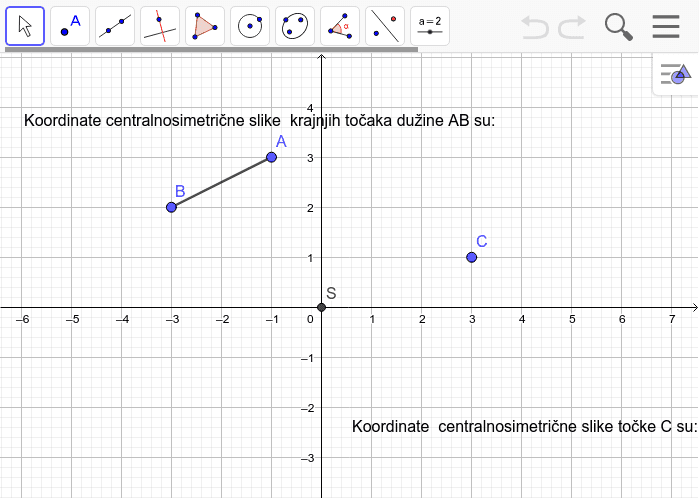 Centralna simetrija – GeoGebra