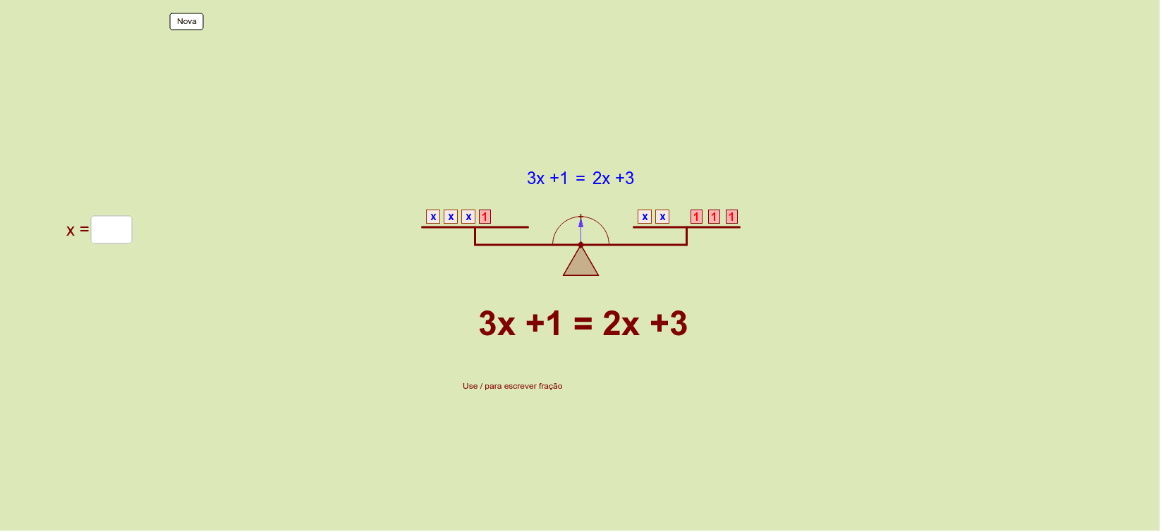 Sistema de Equações do 1o grau – GeoGebra