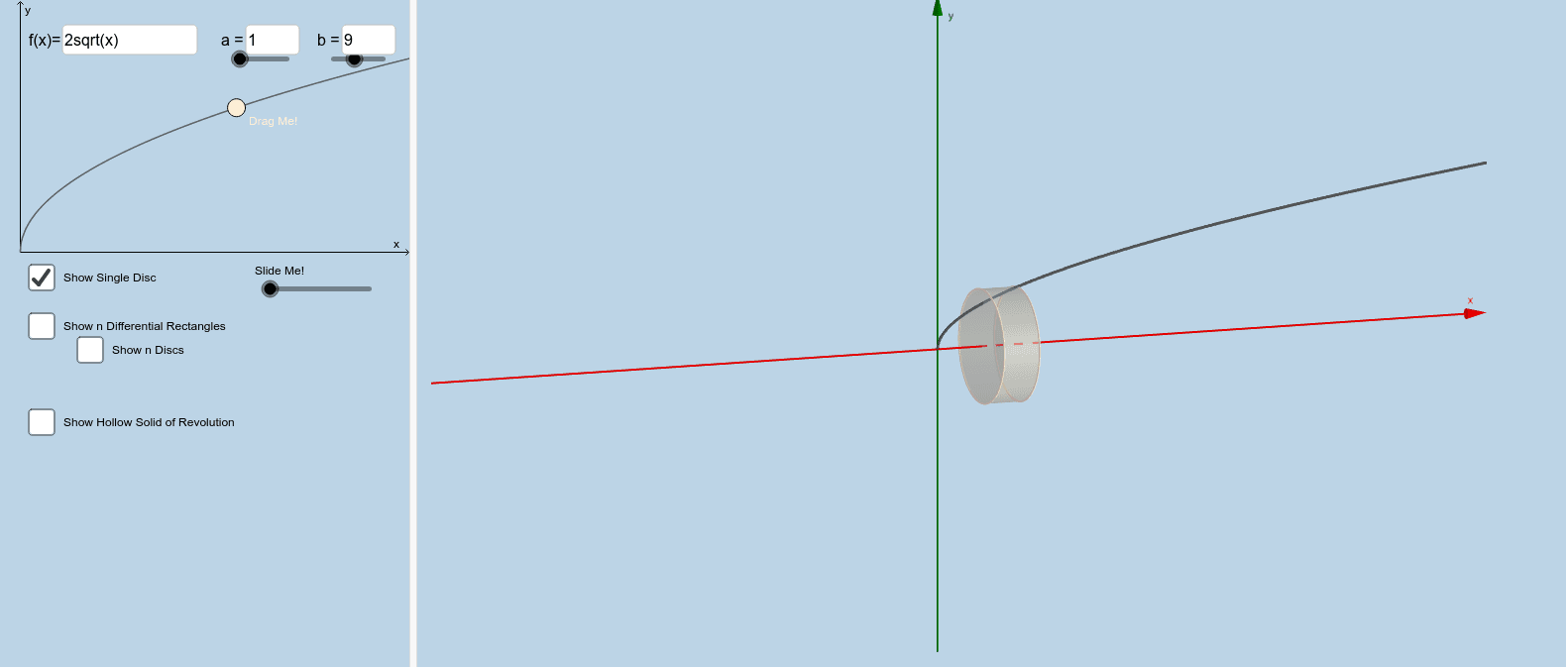 Disc Method GeoGebra