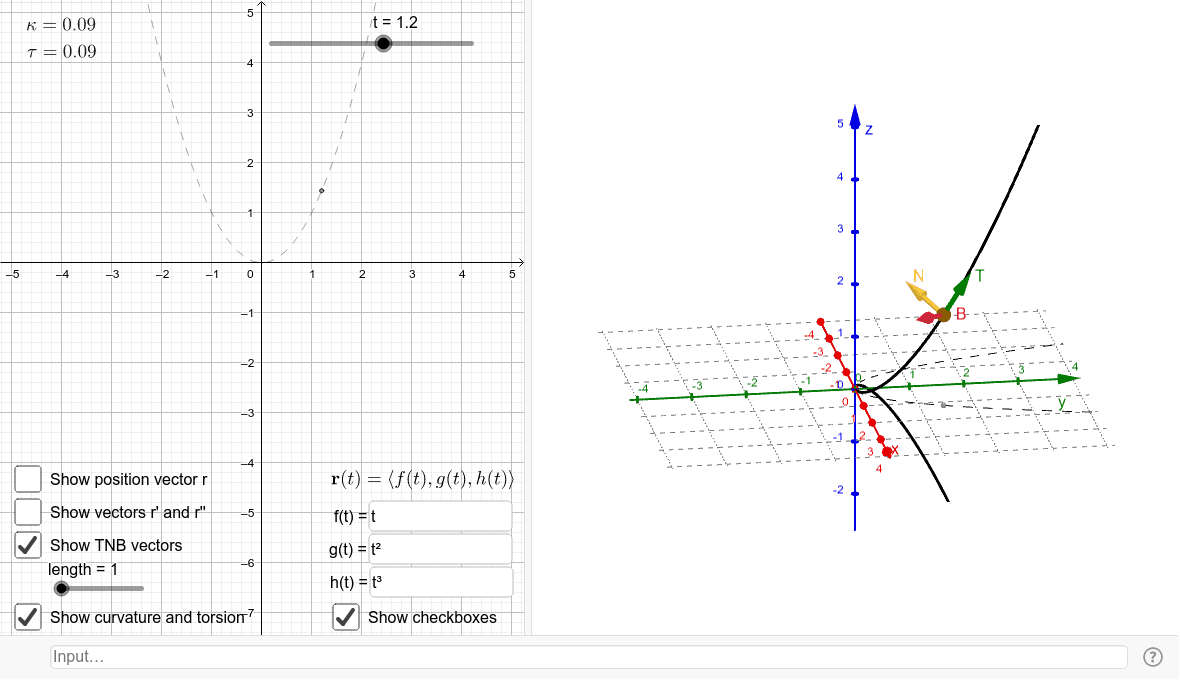 Space Curve And Tnb Frame Geogebra Space Curve And Tnb Frame Geogebra