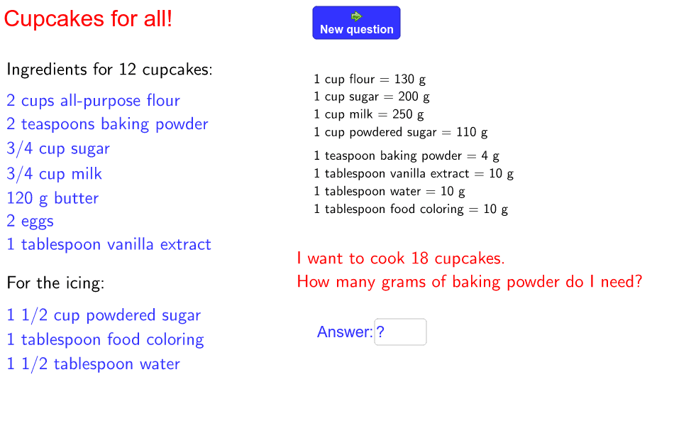 Let s Make Cupcakes grams GeoGebra