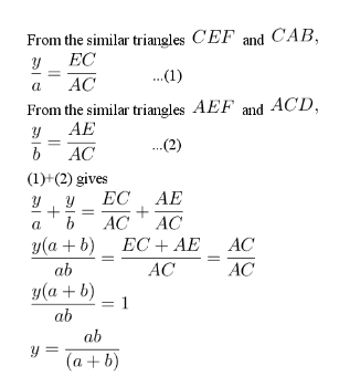 Deriving the formula for calculating y.