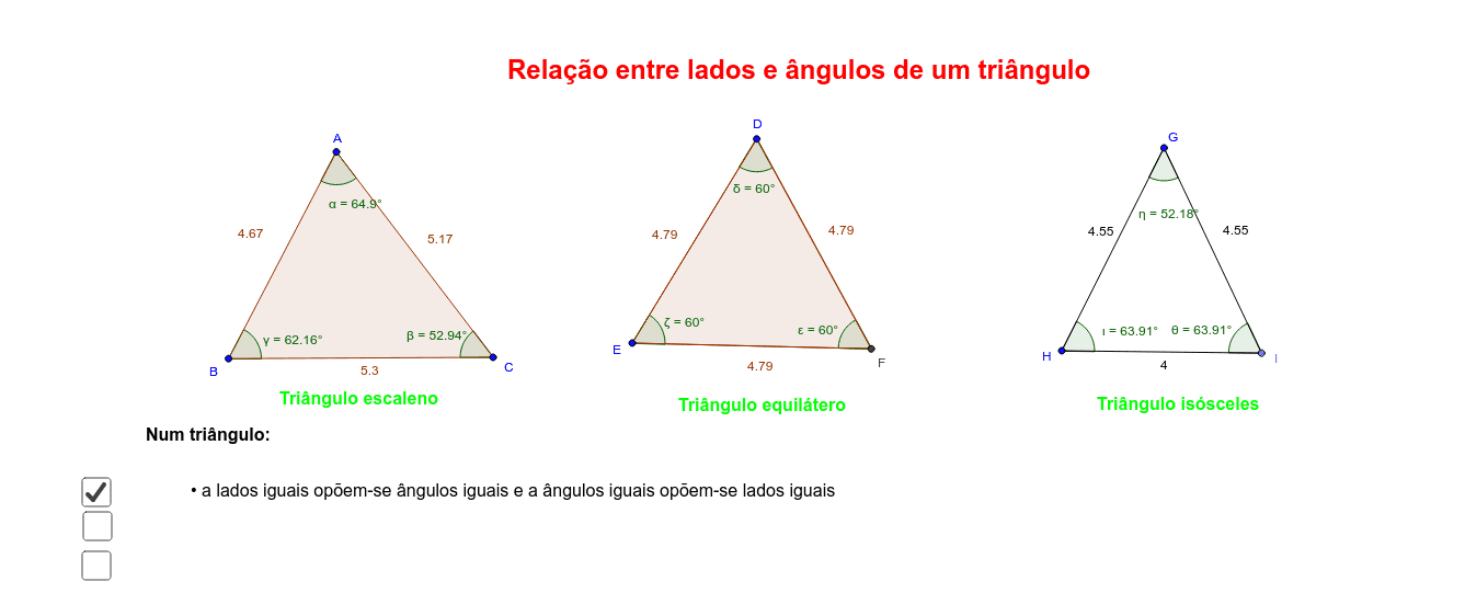 Ângulos e triângulos