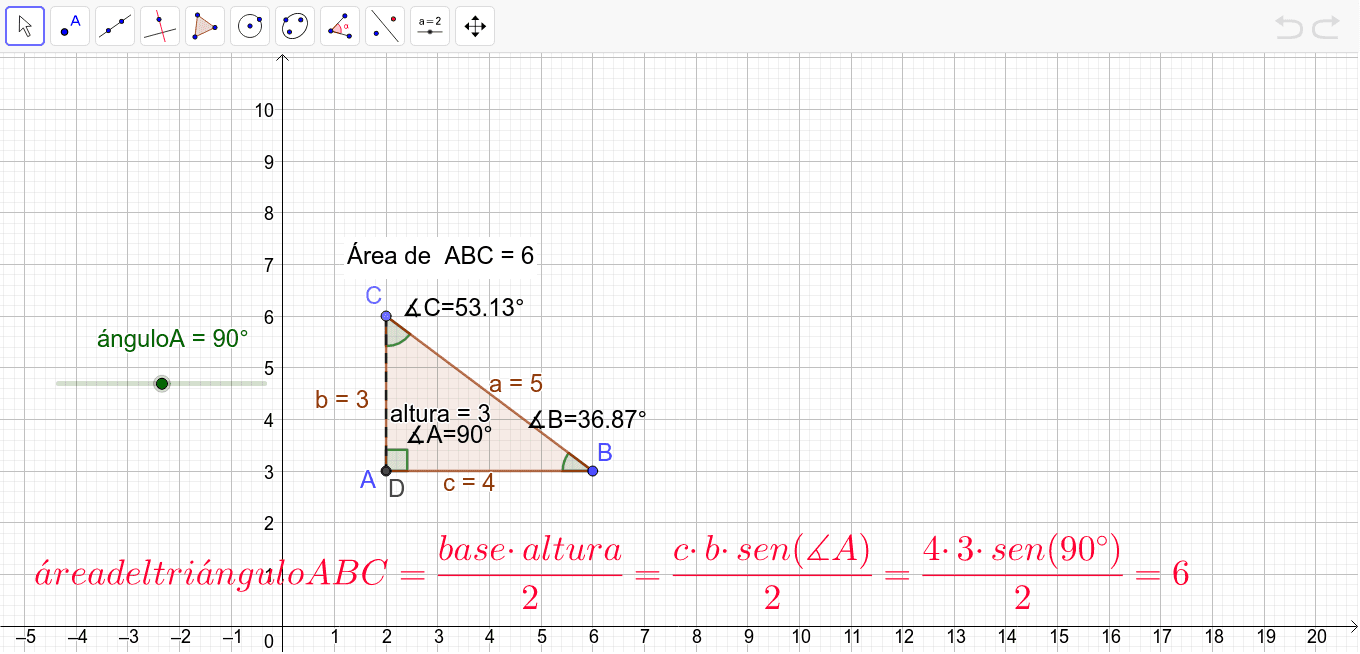 Área de un triángulo – GeoGebra