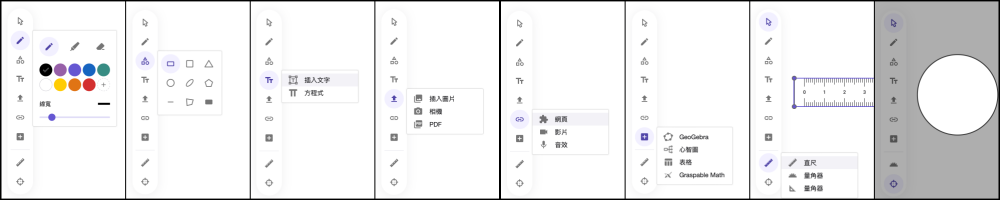 GeoGebra Notes工具列介紹: