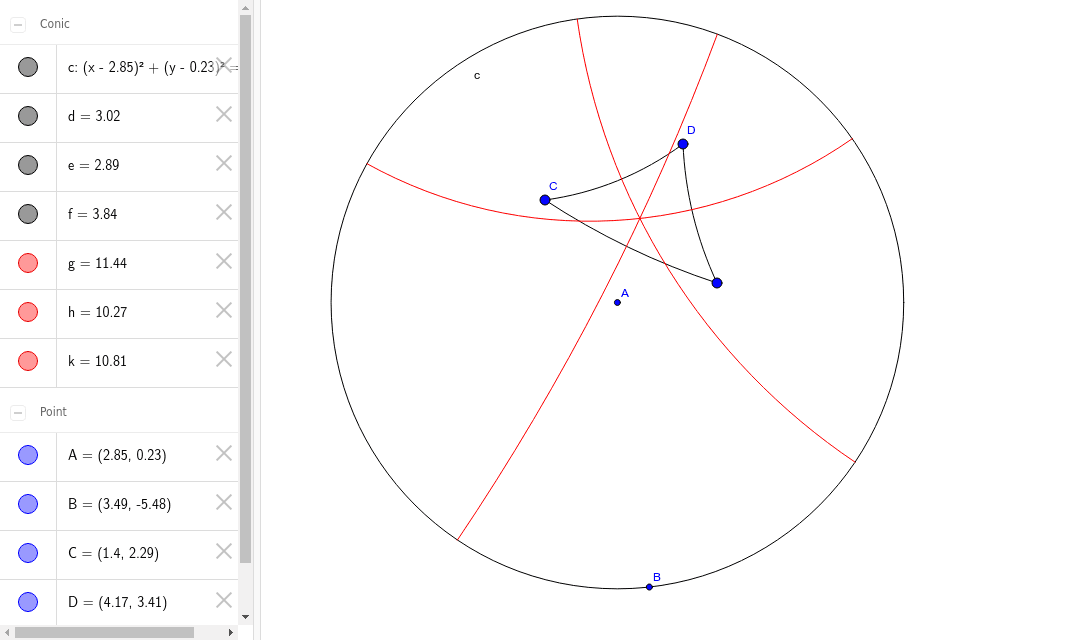 The Poincare disk GeoGebra