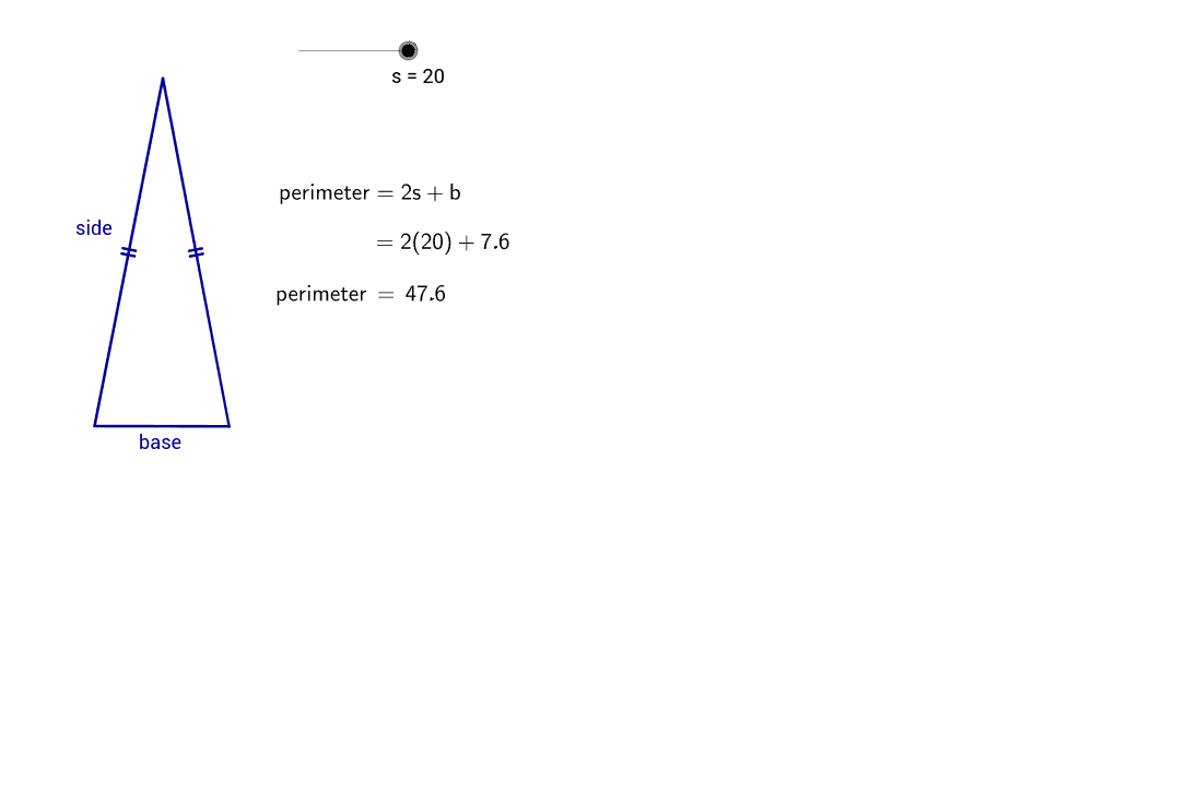 Perimetre Triangle Perimeter of Isosceles Triangle – GeoGebra