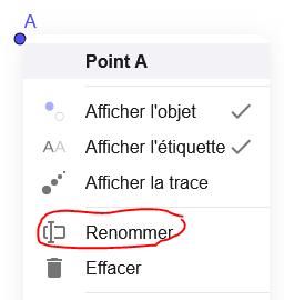 Changer le nom d'un objet