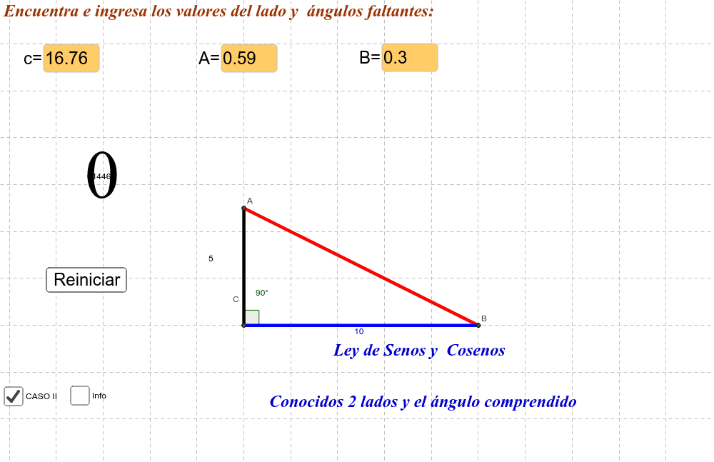 Conocidos 2 lados y el ángulo comprendido
