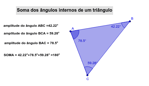 ÂNGULOS NO TRIÂNGULO - SOMA DOS ÂNGULOS INTERNOS DE UM TRIÂNGULO