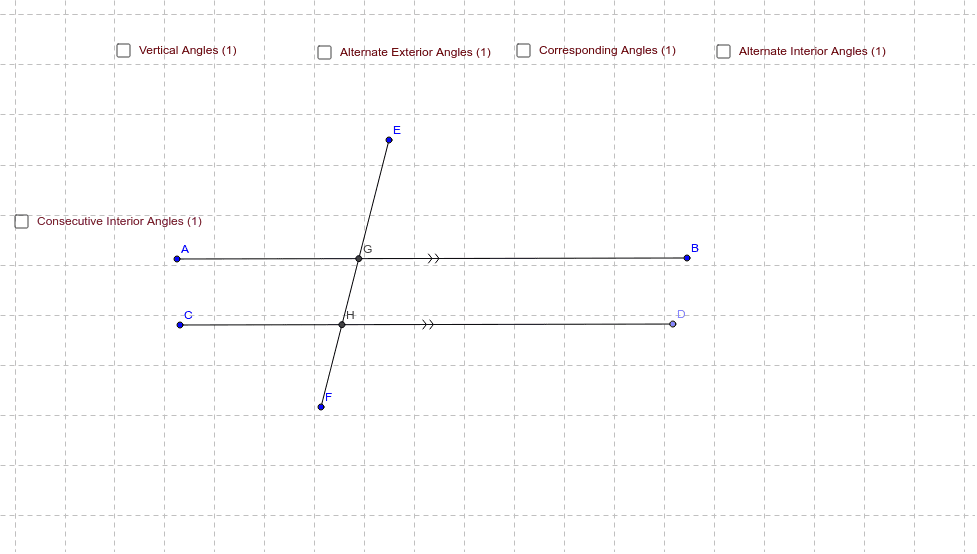Parallel Lines Cut by a Transversal GeoGebra