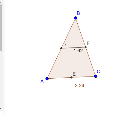 Move the vertices and record the lengths of DF and AC. Look for any invariants
