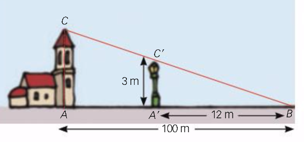 Calcula l'alçada de l'edifici.