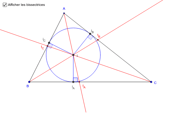 Bissectrices et cercle inscrit d'un triangle
