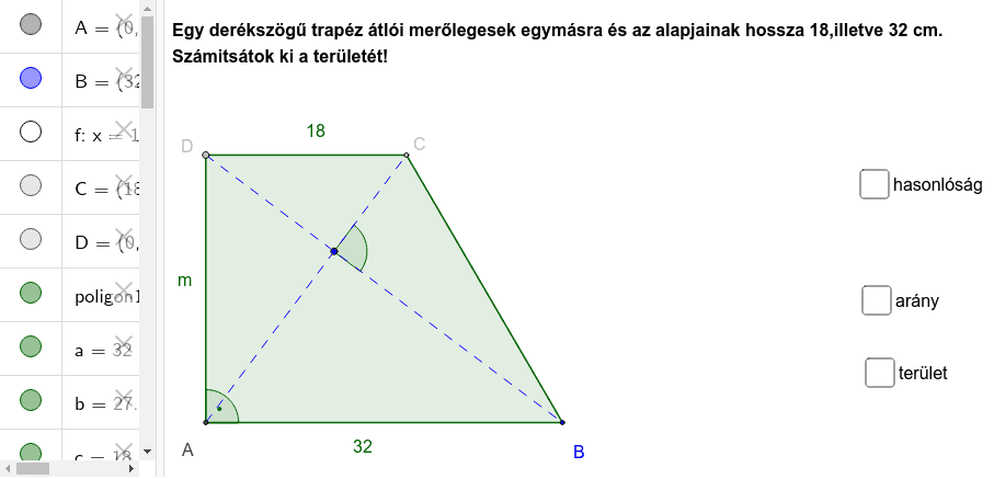 Trapéz oldalainak kiszámítása