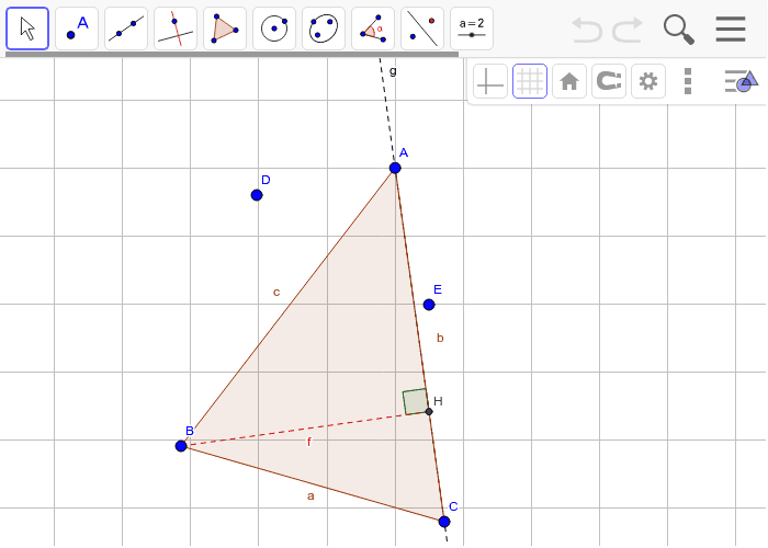 Hauteur d'un triangle GeoGebra