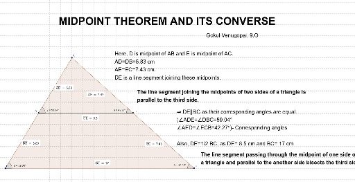 MIDPOINT THEOREM AND ITS GeoGebra