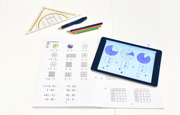 Mithilfe der GeoGebra Applets können SchülerInnen das Rechnen mit Brüchen in einer anschaulichen Weise üben.