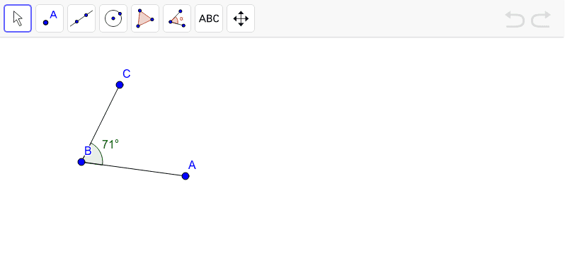 Using only the tools provided, duplicate angle ABC.