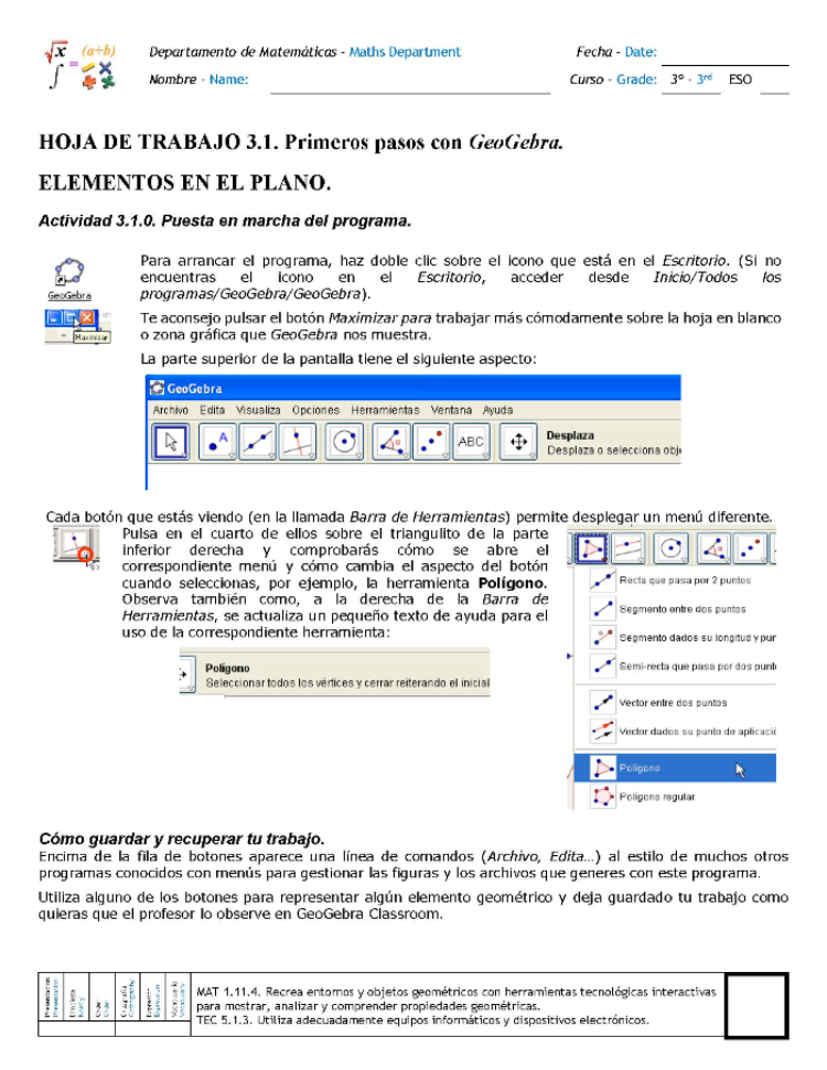 GEOMETRÍA de 3º de E.S.O. con GeoGebra (B)