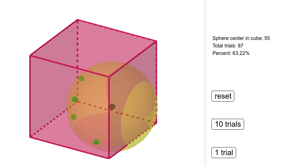 Center of Sphere in Cube? GeoGebra