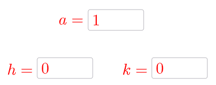 [b]* Input the 2 numbers to create the vertex form of the quadratic function[/b]