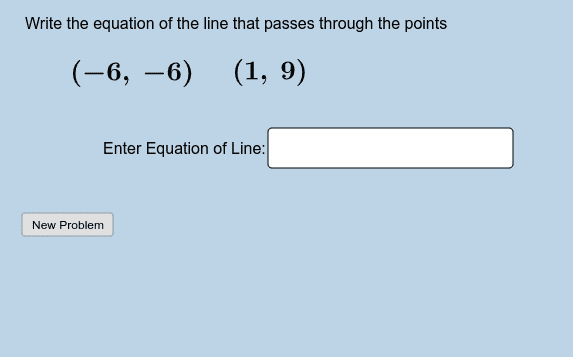 Linear equation from clearance two points
