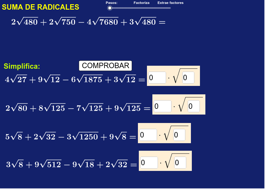 Tema 3: Simplificación de raices cuadradas