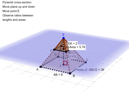 Pyramid cross section – GeoGebra
